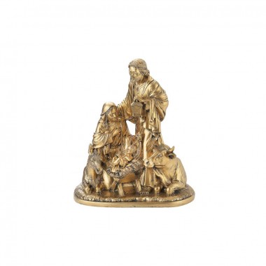 Estatua Natividad en Resina Bronceada con Buey y...
